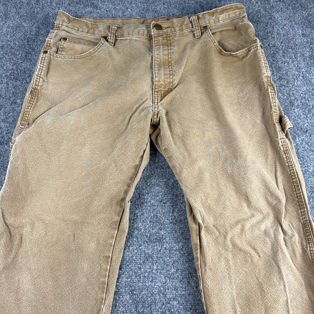 Genuine Dickies Flex Duck Carpenter Pants 34x32 Tan Canvas Skater Workwear - Picture 2 of 9